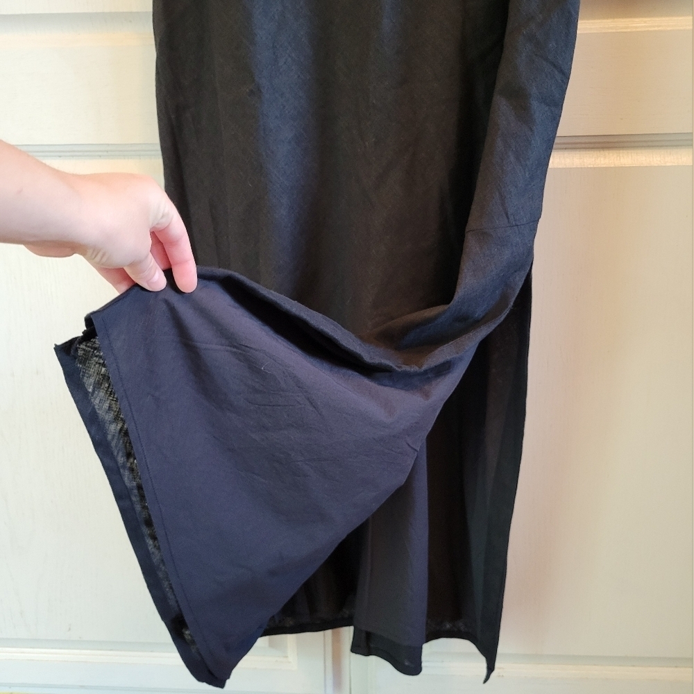 Abercrombie & Fitch Black Linen Blend High Neck Maxi Dress - Picture 4 of 11